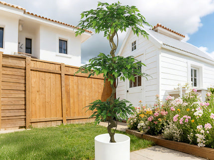 Artificial Ficus Tree With Pot For Home Decor Indoor Plant - Green