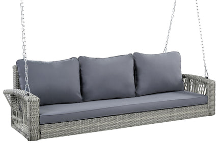 3 Person Large Patio Swing Bench With Cushions For Backyard