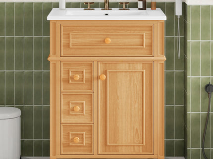 Bathroom Vanity With Sink, Cabinet With Flip Out Drawer, 2 Soft Close Drawers, 1 Soft Close Door - Wood