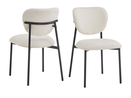 Modern Upholstered Dining Chairs With Metal Legs (Set of 2) - Beige