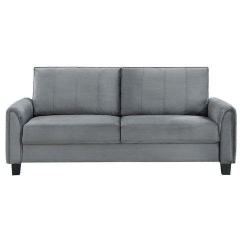 Dixon - Upholstered Sofa With Rounded Arms And Texture - Gray
