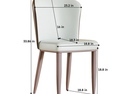 Dining Chair With Carbon Steel Legs, Comfortable Seating, (Set of 2) - White