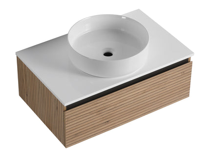 Wall Mounted Bathroom Vanity With Art Sink & 1 Soft Close Drawer