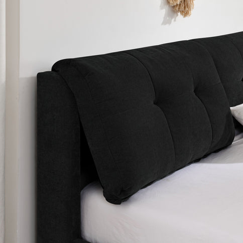 Storage Upholstered Hydraulic Platform Bed With Integrated Headboard