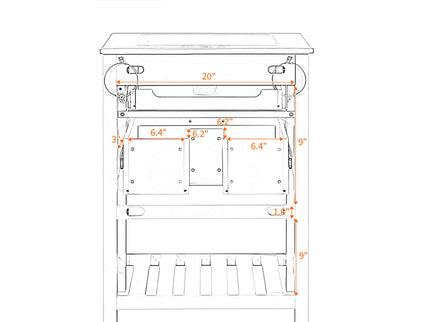 Modern Bathroom Vanity With Integrated Sink, Cabinet With 1 Deep Drawer And 1 Tip-Out Drawer