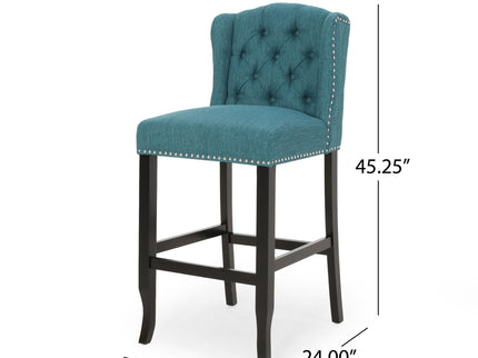 Vienna - Contemporary Fabric Tufted Wingback Counter Stools (Set of 2)
