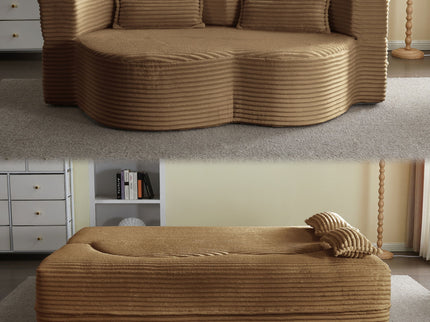 Floor Convertible Sleeper Sofa Bed With 2 Pillows