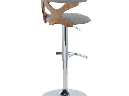 Gardenia - Contemporary Adjustable Barstool With Swivel / Rounded T Footrest (Set of 2)