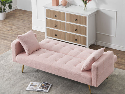 Teddy Fleece Sofa Bed With Luxurious Throw Pillows