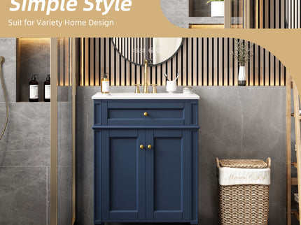 Modern Bathroom Vanity With Tip-Out Drawer And Soft-Close Hinges