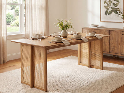 Dining Table With Rattan Accents