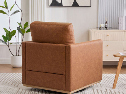 Modern Upholstered Square Swivel Accent Chair With 360 Degree Rotation