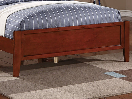 Simple Frame With Headboard And Vertical Carved Design