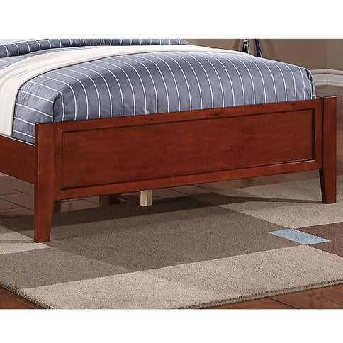 Simple Frame With Headboard And Vertical Carved Design