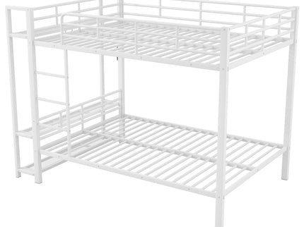Bunk Bed With Storage Shelves, Clothes Hooks, LED Light