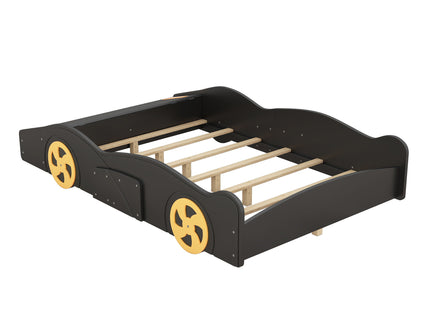 Race Car Shaped Platform Bed With Wheels And Storage