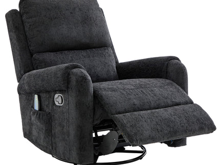 Manual Recliner Massage Chair With Swivel Rocker, 8 Massage Modes, Side Storage Pocket