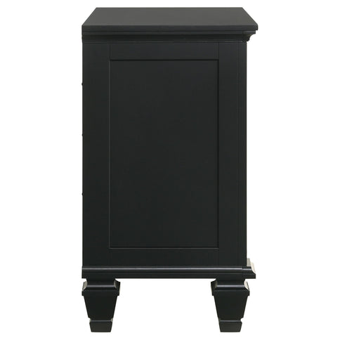3 Drawer Nightstand With Pull Out Tray - Black