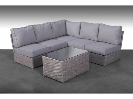 Comfortable Modern Patio Rattan Sectional Set With Cushions
