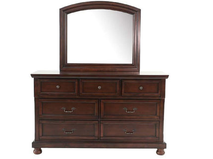 Dresser With 3 Small & 4 Large Drawers, Round Knobs, Bedroom Furniture - Cherry