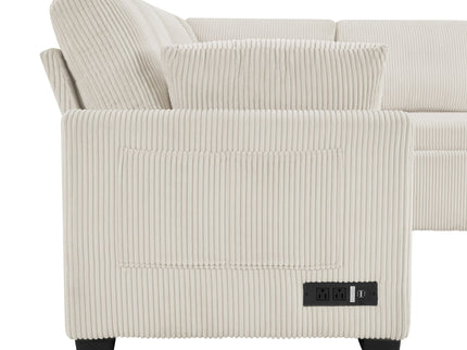Convertible U-Shaped Sectional Sofa Bed With Reversible Chaise