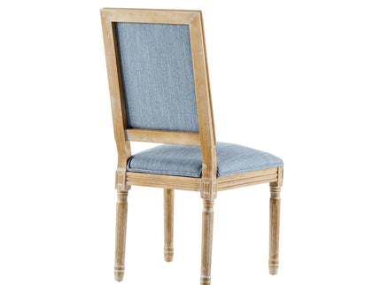French Country Style Dining Chair With Upholstered Seating And Fluted Legs