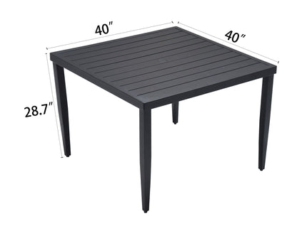 Outdoor Patio Dining Table With Tapered Feet & Umbrella Hole