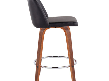 Toriano - Mid-Century Modern Fixed Height Counter Stool With Round Footrest (Set of 2)