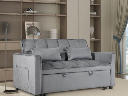 3 In 1 Pull Out Couch Convertible Sofa Bed With Reclining Backrest