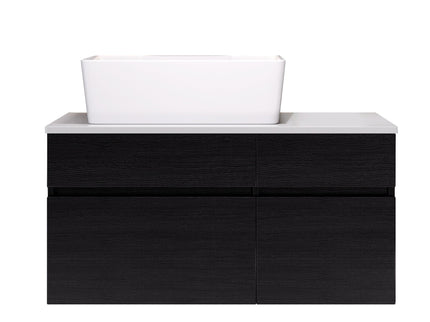 Floating Bathroom Vanity With Sink For Small Bathroom - White / Black