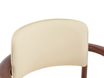 Dining Room Chairs, Ideal For Home & Kitchen (Set of 2) - Beige / Dark Walnut