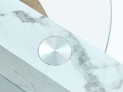Contemporary Artistic Double Layer Coffee Table, Tempered Glass Top