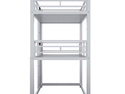 Triple Bunk Bed With Sturdy Construction And Space Saving Design