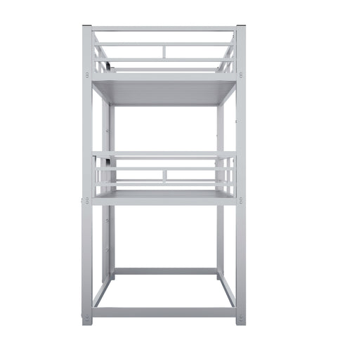 Triple Bunk Bed With Sturdy Construction And Space Saving Design