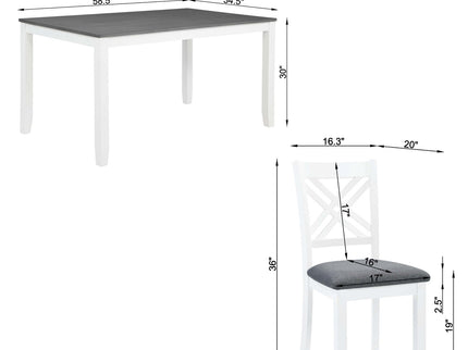 Kitchen Dining Set, Rectangular Dining Table & Upholstered Chairs