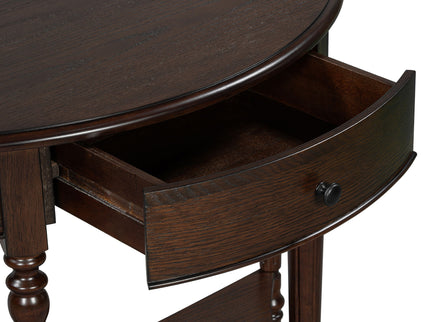 Half Moon Console Table With Drawer & Shelf