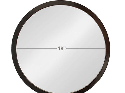 Circle Wall Mirror With Wooden Frame, Wall Mirror For Living Room