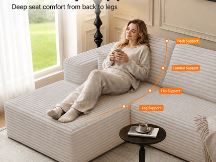 Modern L-Shaped Sectional Sofa With Left Facing Chaise