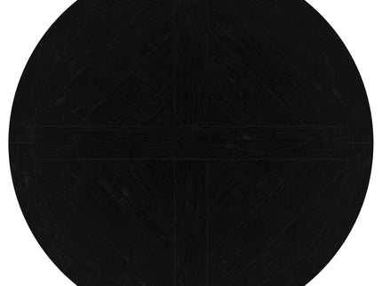 Allende - Round Dining Pedestal Table With Carved Base - Black