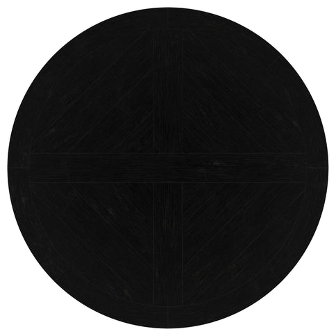 Allende - Round Dining Pedestal Table With Carved Base - Black