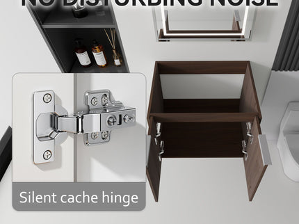 Floating Bathroom Vanity Cabinet With Soft Close Double Doors, Spacious Interior Storage, Wall Mounted, Cabinet Only