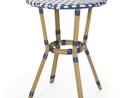 French Bistro Table Outdoor Elegance - White / Blue