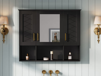Modern Wall Mounted Medicine Cabinet With Adjustable Shelves, Soft Close Doors, High Define Mirror