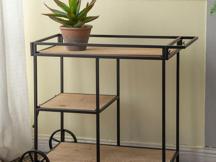 Shelf With Wheel - Black / Brown