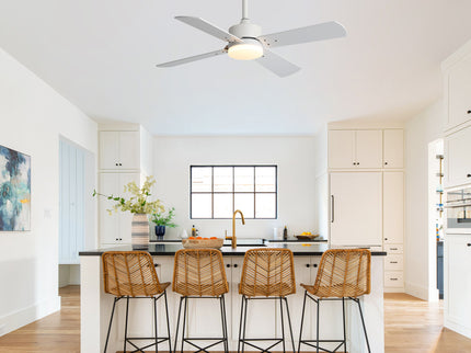 42" Ceiling Fan With Light And Memory Function, DC Reversible Motor, 4 Blades