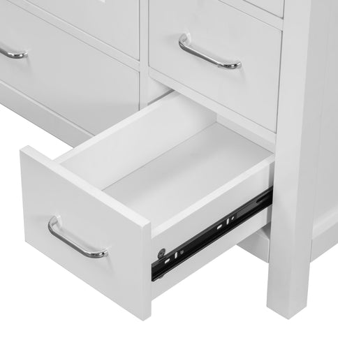 Bathroom Vanity With Sink Combo, 2 Soft Close Doors And 5 Drawers