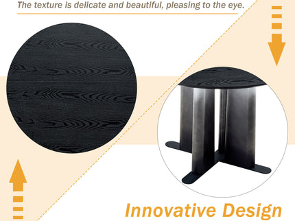 Round Dining Table With Cross Base, Modern Home Furniture