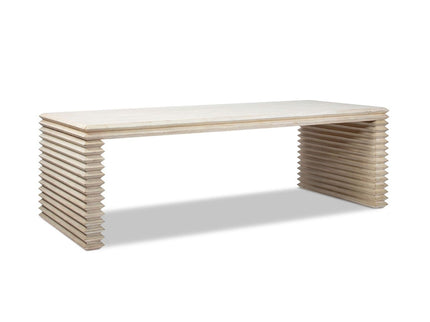 Veda - Geometric Waterfall Dining Table - White