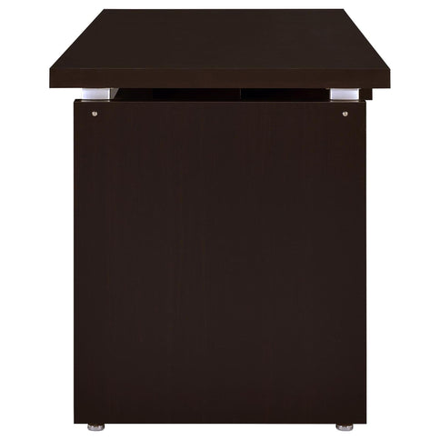 Floating - Top Computer Desk With Pullout Keyboard Shelf - Brown