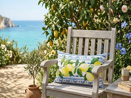 Summer Fresh Lemon Lumbar Outdoor Pillows - Multi